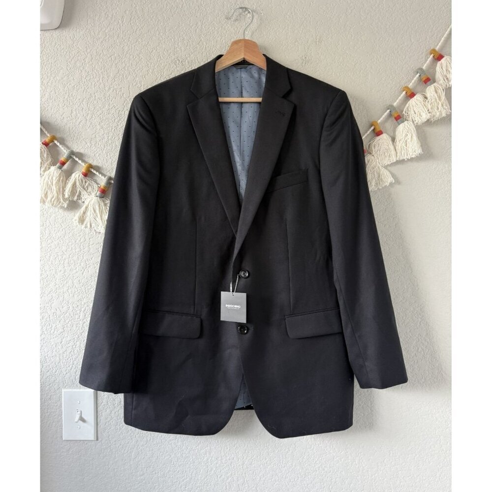 Indochino Wool Cashmere Black 2 Button Sport Tuxedo Blazer Formal  NWT Mens 52